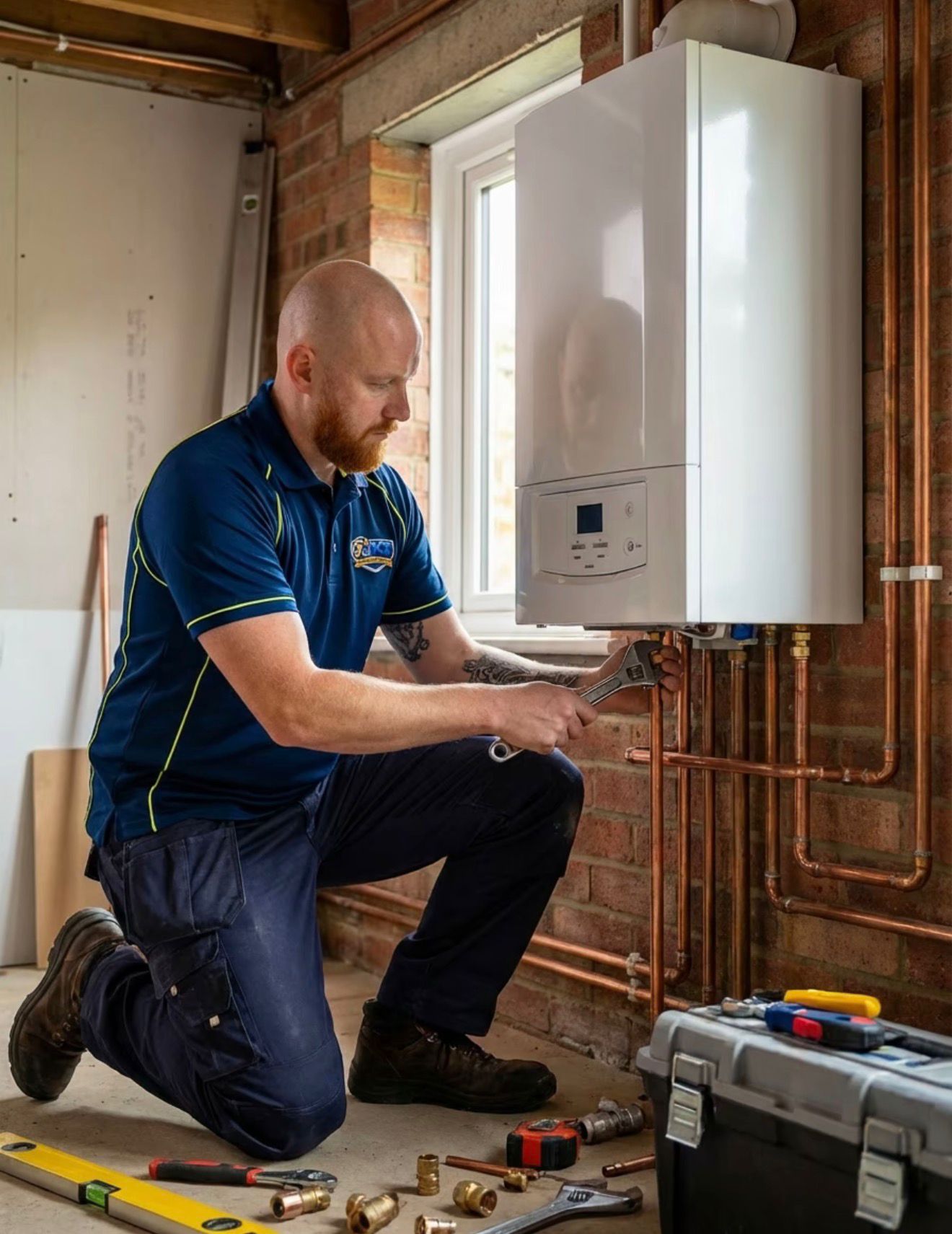PCP Gas Safe engineer servicing a combi boiler