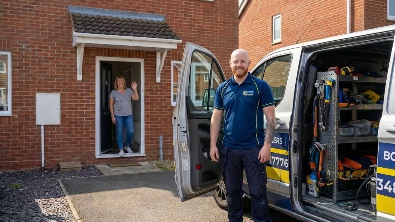 PCP tradesperson handing over completed work to a happy London customer