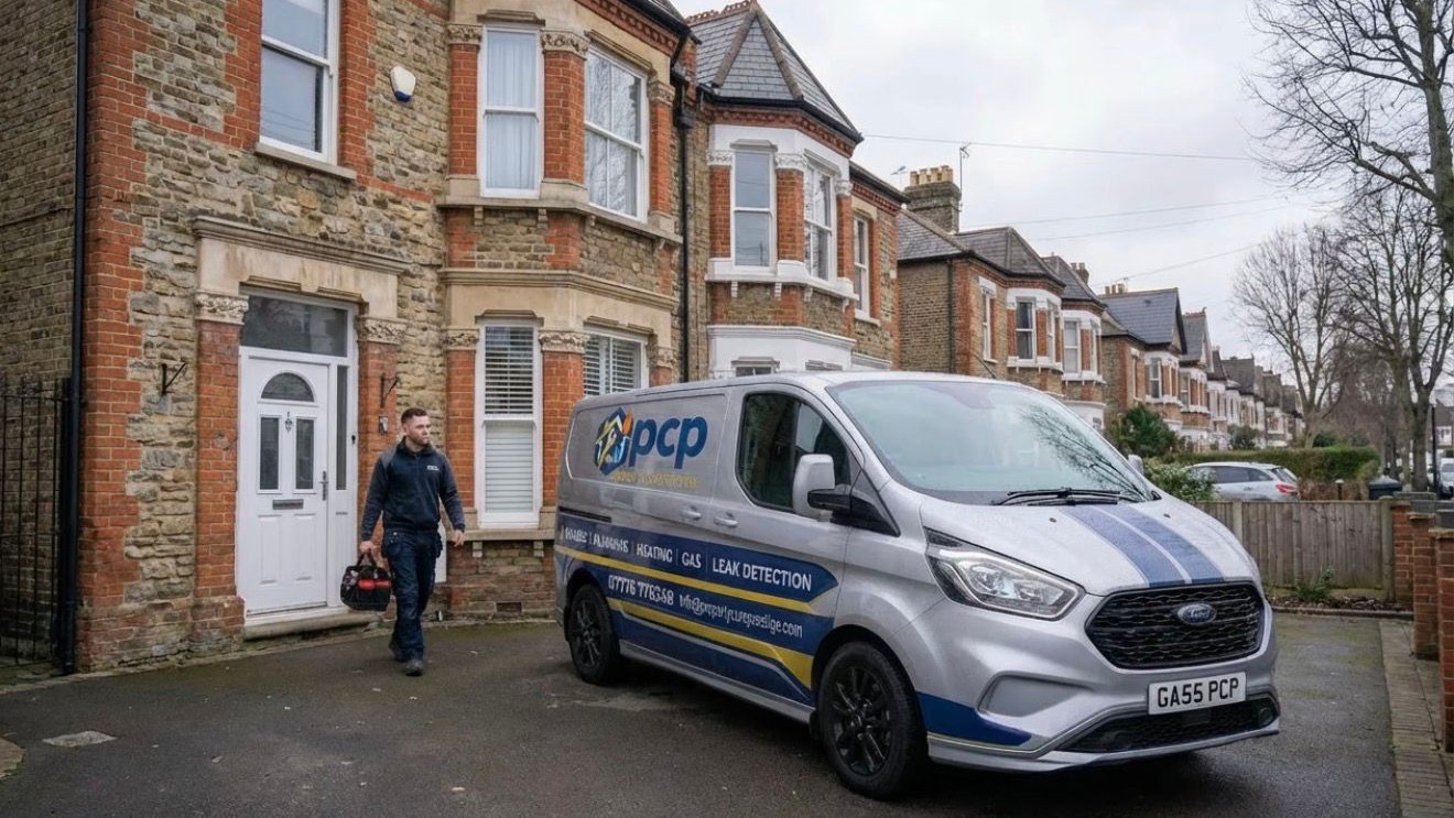 PCP engineer arriving at a London home on an emergency call-out